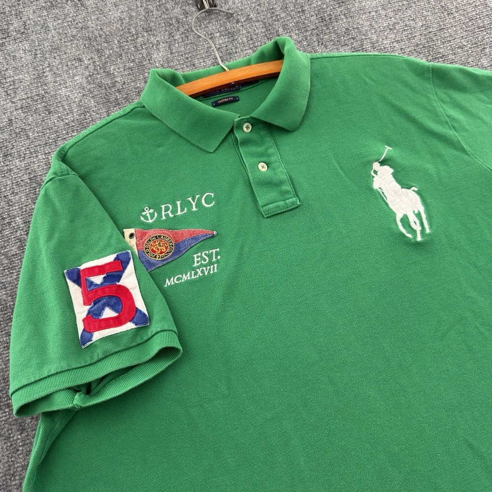Polo Ralph Lauren Mens XXL Big Pony Polo Shirt Green RLYC Yacht Club